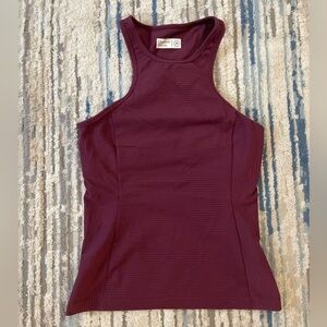 Outdoor Voices Shirt Womens Medium Racerback Tank Top Maroon Built In Shelf Bra